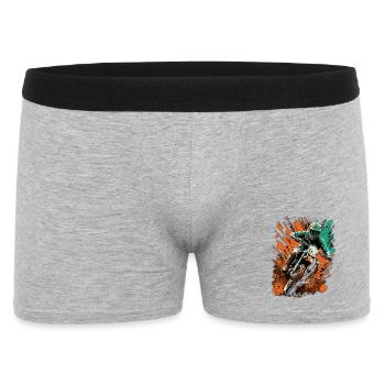 Motorcyclist Splash in Orange-Teal - Men's Boxer Shorts - heather grey - Front