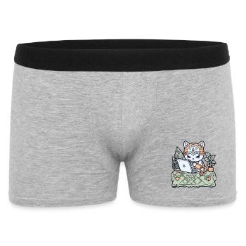 Chat Tech en armure de jardin - Boxer Homme - gris chiné - Devant