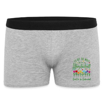 Altersteilzeit Garten Bereit für die Gartenarbeit - Männer Boxer Shorts - Grau meliert - Vorne