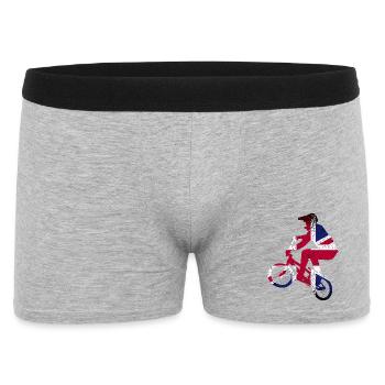 Union Jack Cyclist Silhouette - Men's Boxer Shorts - heather grey - Front
