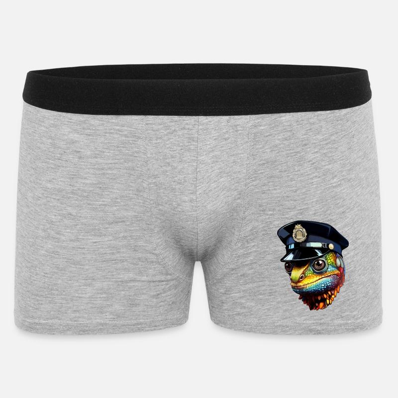 Chamäleon Polizei - Männer Boxer Shorts - Grau meliert
