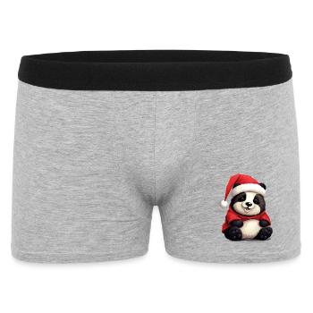 Panda Mignon, Noël, Panda Ours - Boxer Homme - gris chiné - Devant