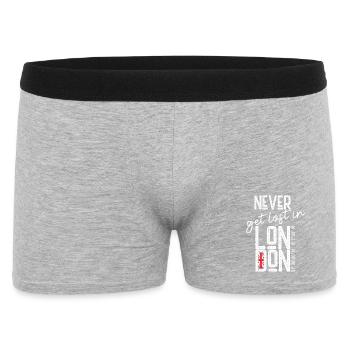 Never get lost in London - Männer Boxer Shorts - Grau meliert - Vorne