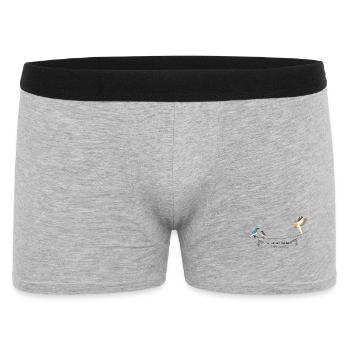 Vögel mit Spruch - Männer Boxer Shorts - Grau meliert - Vorne