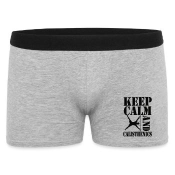 Keep Calm and Calisthenics – Workout Design - Men's Boxer Shorts - heather grey - Front