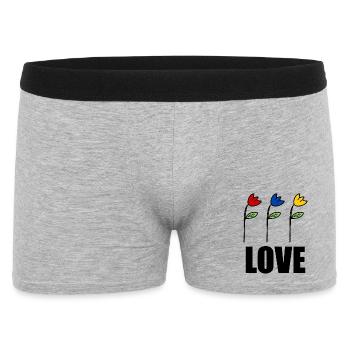 VALENTINSTAG. Junggesellinnenabschied. ICH LIEBE DICH. ICH LIEBE DICH. LIEBE - Männer Boxer Shorts - Grau meliert - Vorne
