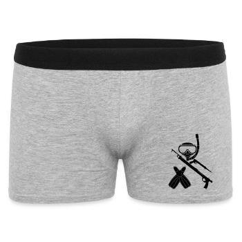 Harpunen-Schnorchler-Ausrüstung - Männer Boxer Shorts - Grau meliert - Vorne