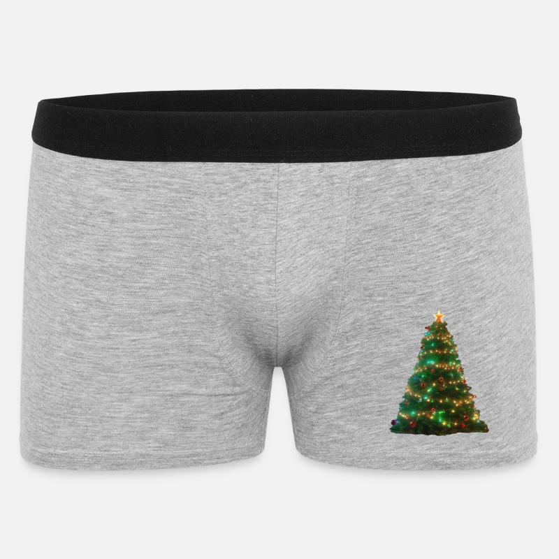 Weihnachtsbaum - Männer Boxer Shorts - Grau meliert