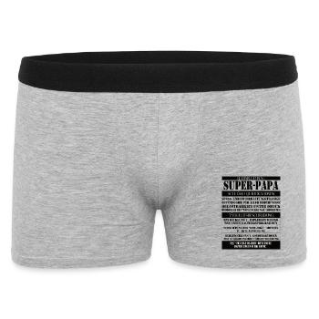 Super Papa – Description du poste avec humour - Boxer Homme - gris chiné - Devant