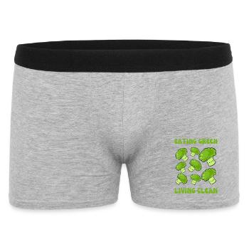 Végétarien, manger vert, vivre propre - Boxer Homme - gris chiné - Devant