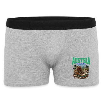 Austria cooles Wander Design - Österreich - Männer Boxer Shorts - Grau meliert - Vorne