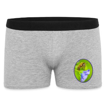 Bee on purple flower - oval outlined - Men's Boxer Shorts - heather grey - Front