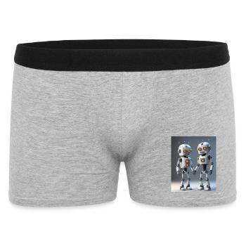 Robot Couple - Men's Boxer Shorts - heather grey - Front