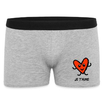 PAAR. GERADE VERHEIRATET. Junggesellinnenabschied. VALENTINSTAG. LIEBE. - Männer Boxer Shorts - Grau meliert - Vorne