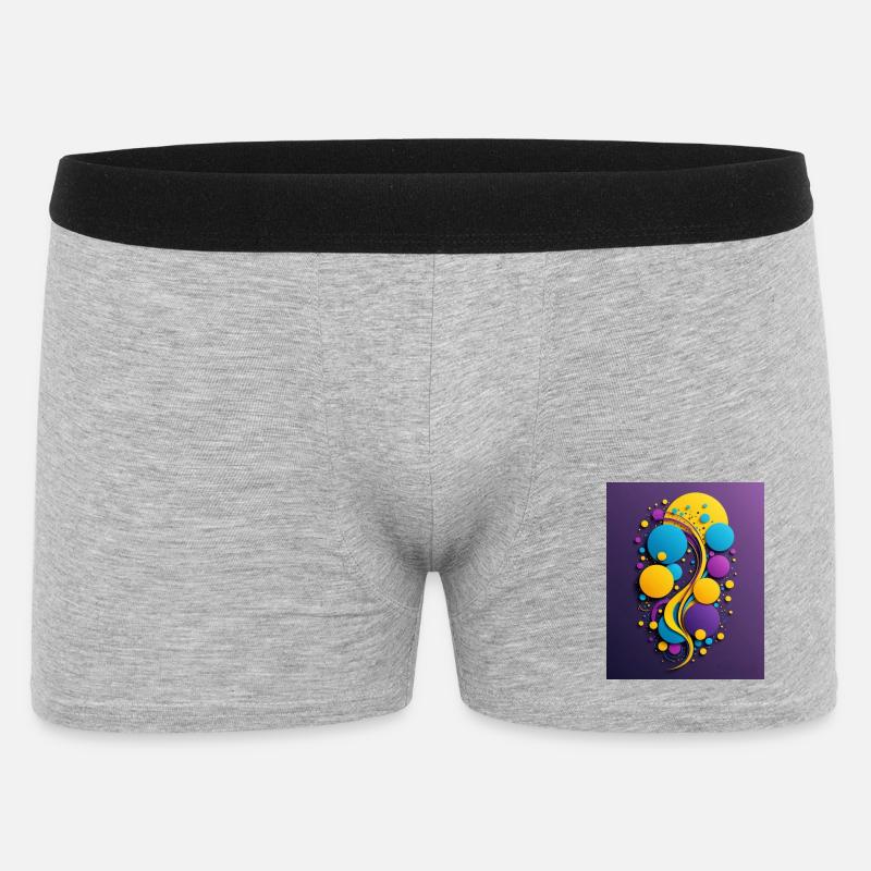 Farbkugeln und Wirbel - Männer Boxer Shorts - Grau meliert