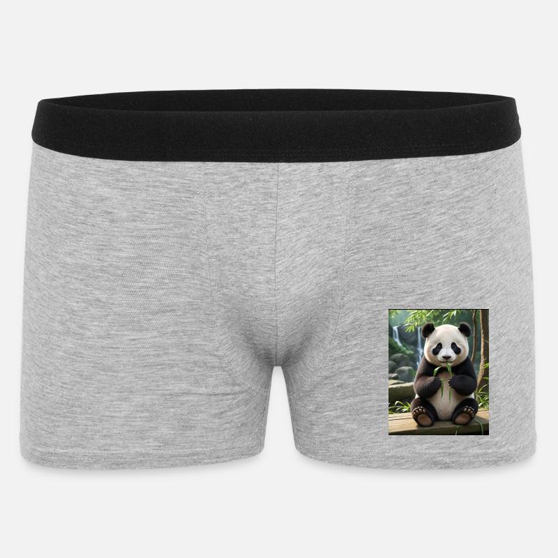 Panda Design - Männer Boxer Shorts - Grau meliert
