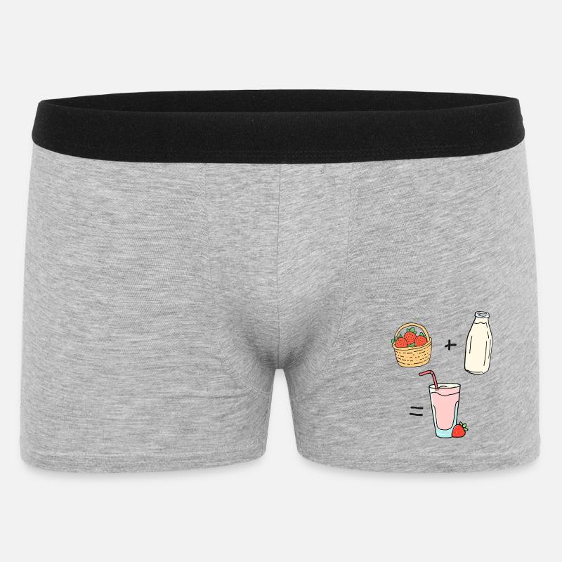 Erdbeermilch - Männer Boxer Shorts - Grau meliert