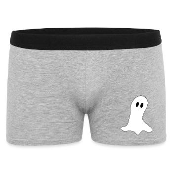 T-shirt d’Halloween Fantôme effrayant mignon - Boxer Homme - gris chiné - Devant