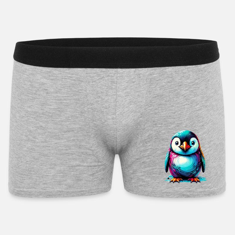 Pinguin - Männer Boxer Shorts - Grau meliert
