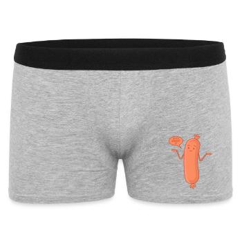 Wurst Bockwurst - Weil's wurscht is - Männer Boxer Shorts - Grau meliert - Vorne