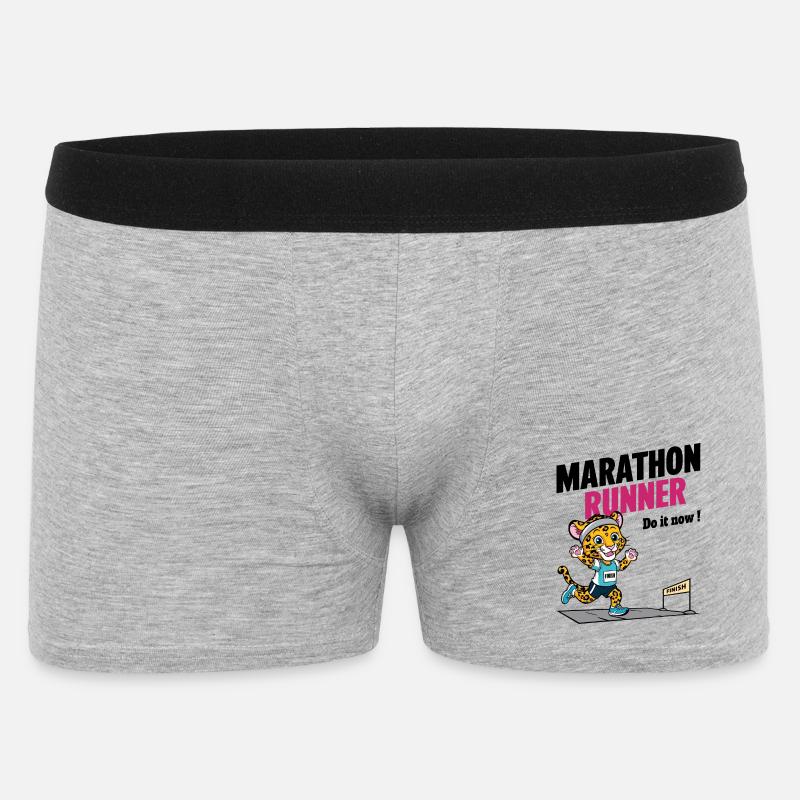 Leopard Marathon Läufer - Männer Boxer Shorts - Grau meliert