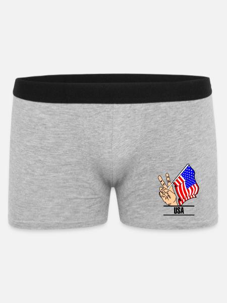 Flag USA peace sign text USA - Men's Boxer Shorts - heather grey