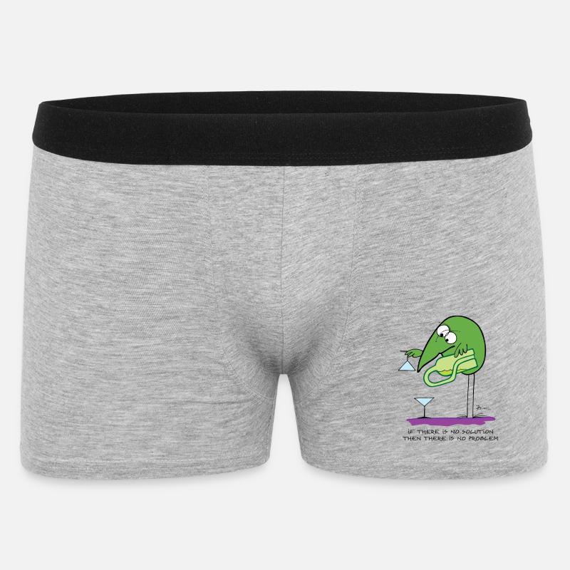 S’il n’y a pas de solution... (version anglaise) - Boxer Homme - gris chiné