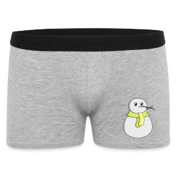 Snowman wearing a yellow scarf - Men's Boxer Shorts - heather grey - Front
