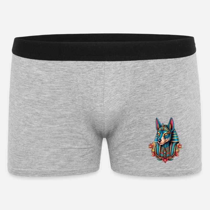 Illustration von Anubis - Männer Boxer Shorts - Grau meliert
