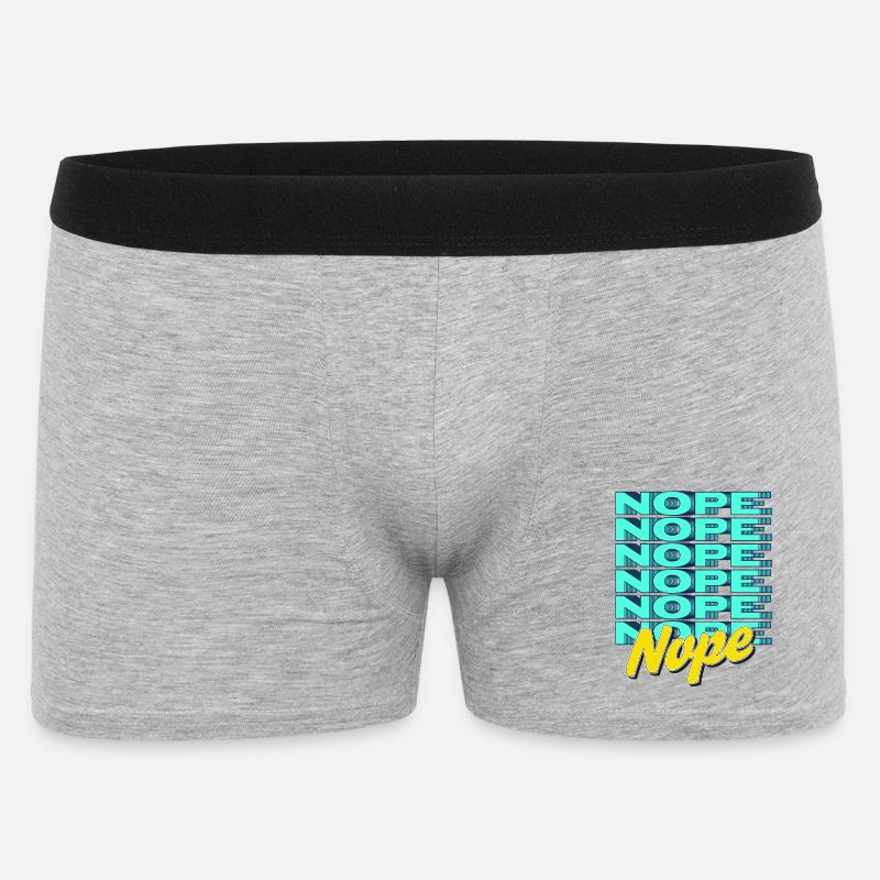 NOPE – Bold & Sassy Statement - Männer Boxer Shorts - Grau meliert