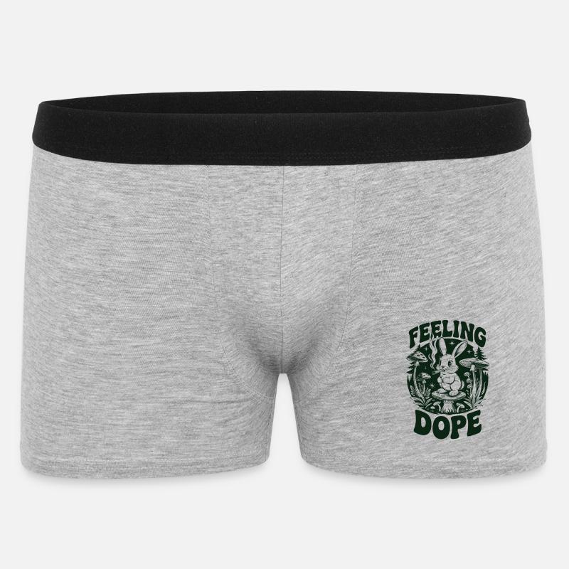 Psychedelischer Hase im Wald - Männer Boxer Shorts - Grau meliert