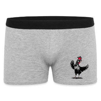 Funny Rooster with Sunglasses - Fun Design - Men's Boxer Shorts - heather grey - Front