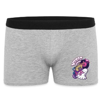 La musique nourrit mon âme - Dessin animé fantôme mignon - Boxer Homme - gris chiné - Devant