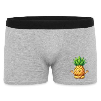Sweet Pineapple Cartoon Yoga Meditation Relaxation - Men's Boxer Shorts - heather grey - Front