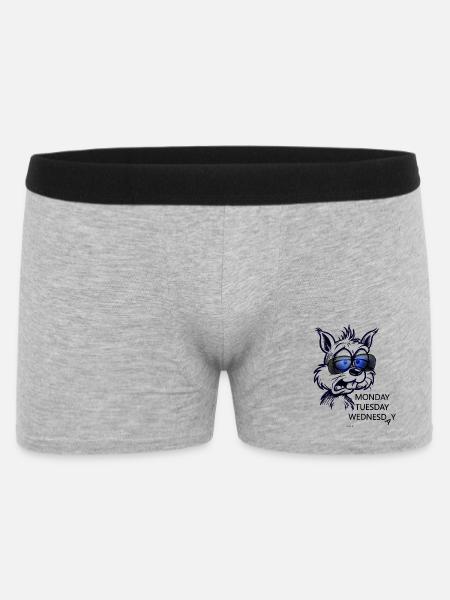 Hund med briller føles ikke som ugen - Boxer Shorts til mænd - grå meleret