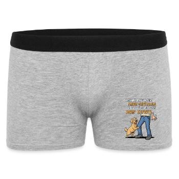 Reib-Experte Hund - Männer Boxer Shorts - Grau meliert - Vorne