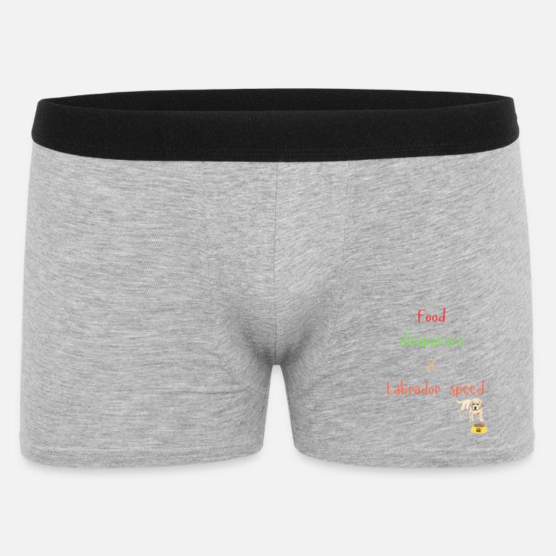Labrador Essen Verschwinden Verspieltes Design - Männer Boxer Shorts - Grau meliert