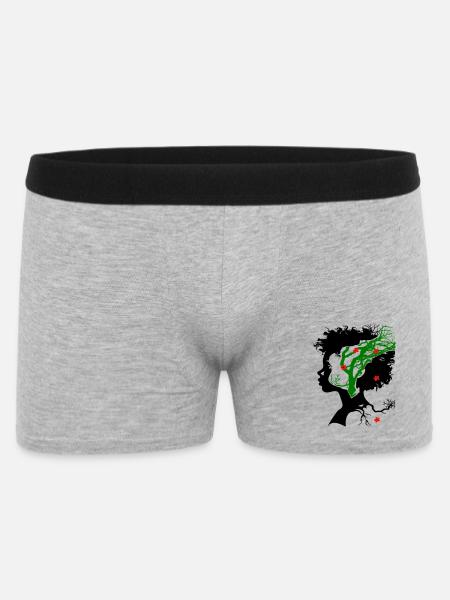 Abstract tree with flowers - Men's Boxer Shorts - heather grey