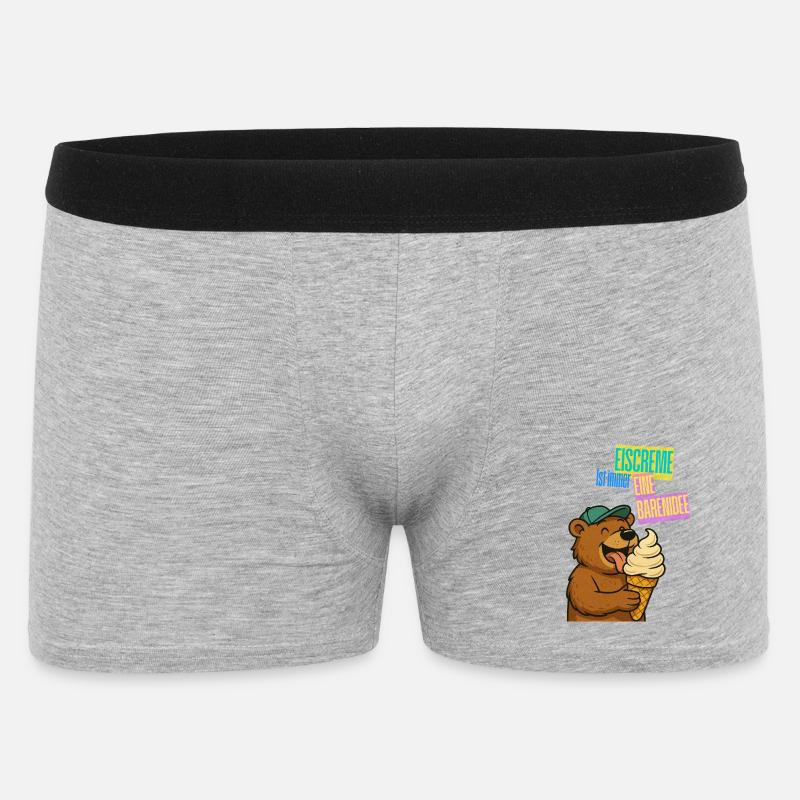 Bär Eiscreme Comic - Männer Boxer Shorts - Grau meliert
