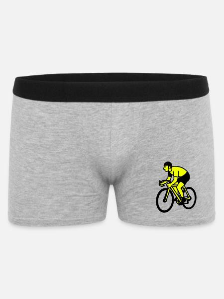 Neonrad Silhouette Radfahrer - Männer Boxer Shorts - Grau meliert