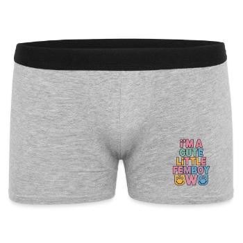 Je suis un mignon petit femboy UwU - Boxer Homme - gris chiné - Devant