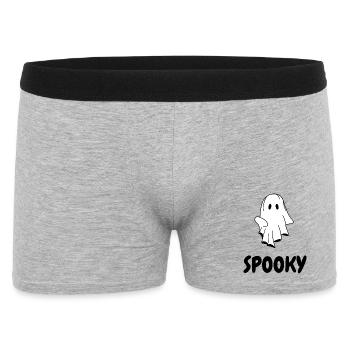 SPOOKY  |  Halloween T-Shirt mit Geist - Männer Boxer Shorts - Grau meliert - Vorne