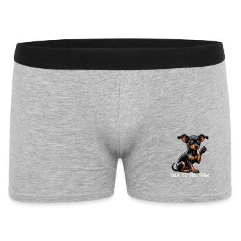 Talk to the Paw Miniature Pinscher Pinscher Minpin - Men's Boxer Shorts - heather grey - Front