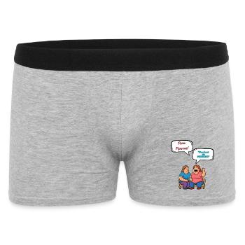 Caricature de Dispute de Pizza Pepperoni - Boxer Homme - gris chiné - Devant
