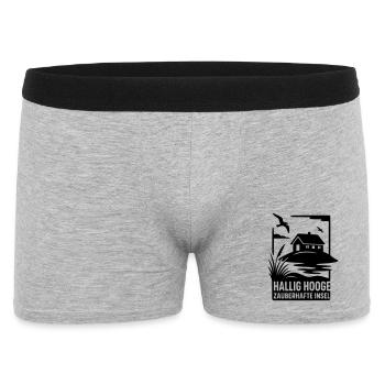 Hallig Hooge nordsee urlaub moin nordisch SH Sylt  - Männer Boxer Shorts - Grau meliert - Vorne