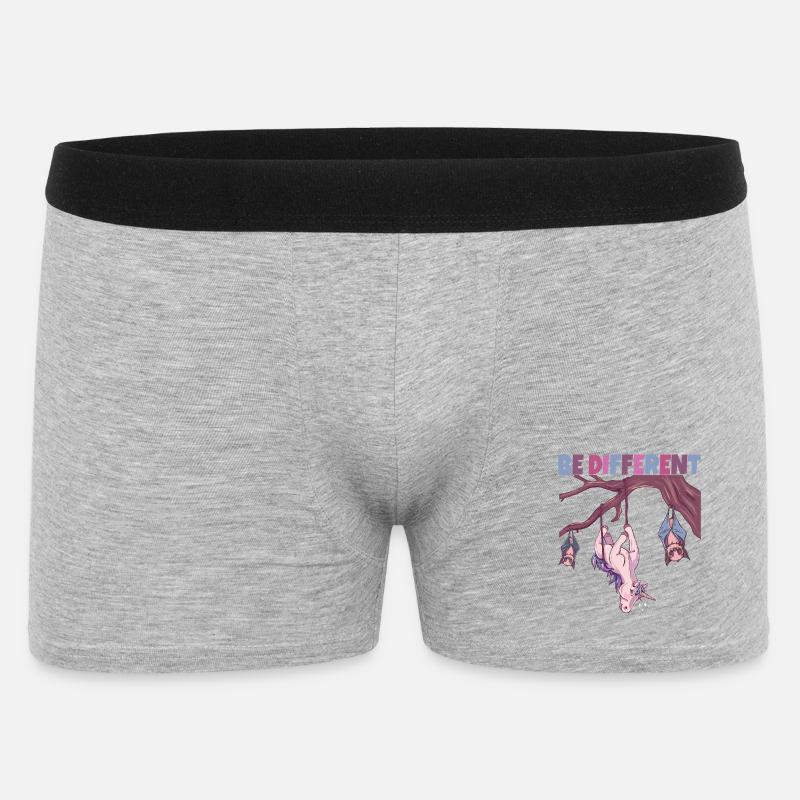 Be Different Einhorn - Männer Boxer Shorts - Grau meliert