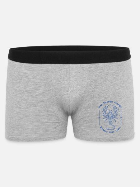 Skorpion Leidenschaft Sternzeichen Geschenk Astrologie Kunst - Männer Boxer Shorts - Grau meliert