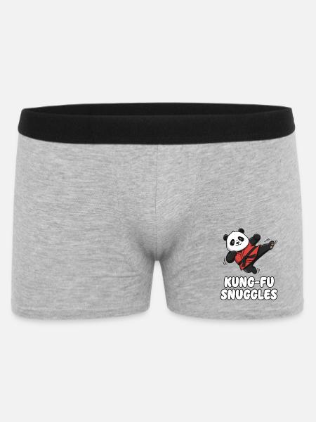 Kung Fu Panda Snuggles - Men's Boxer Shorts - heather grey