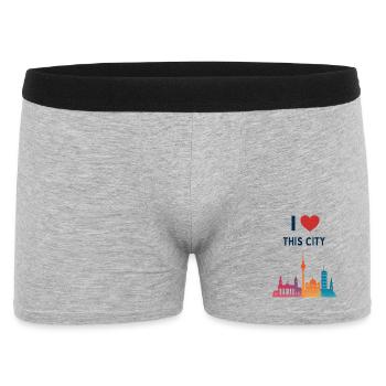 I love this city – colorful skyline - Men's Boxer Shorts - heather grey - Front