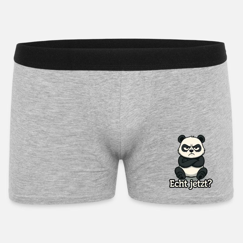 Panda Echt Jetzt? - Männer Boxer Shorts - Grau meliert